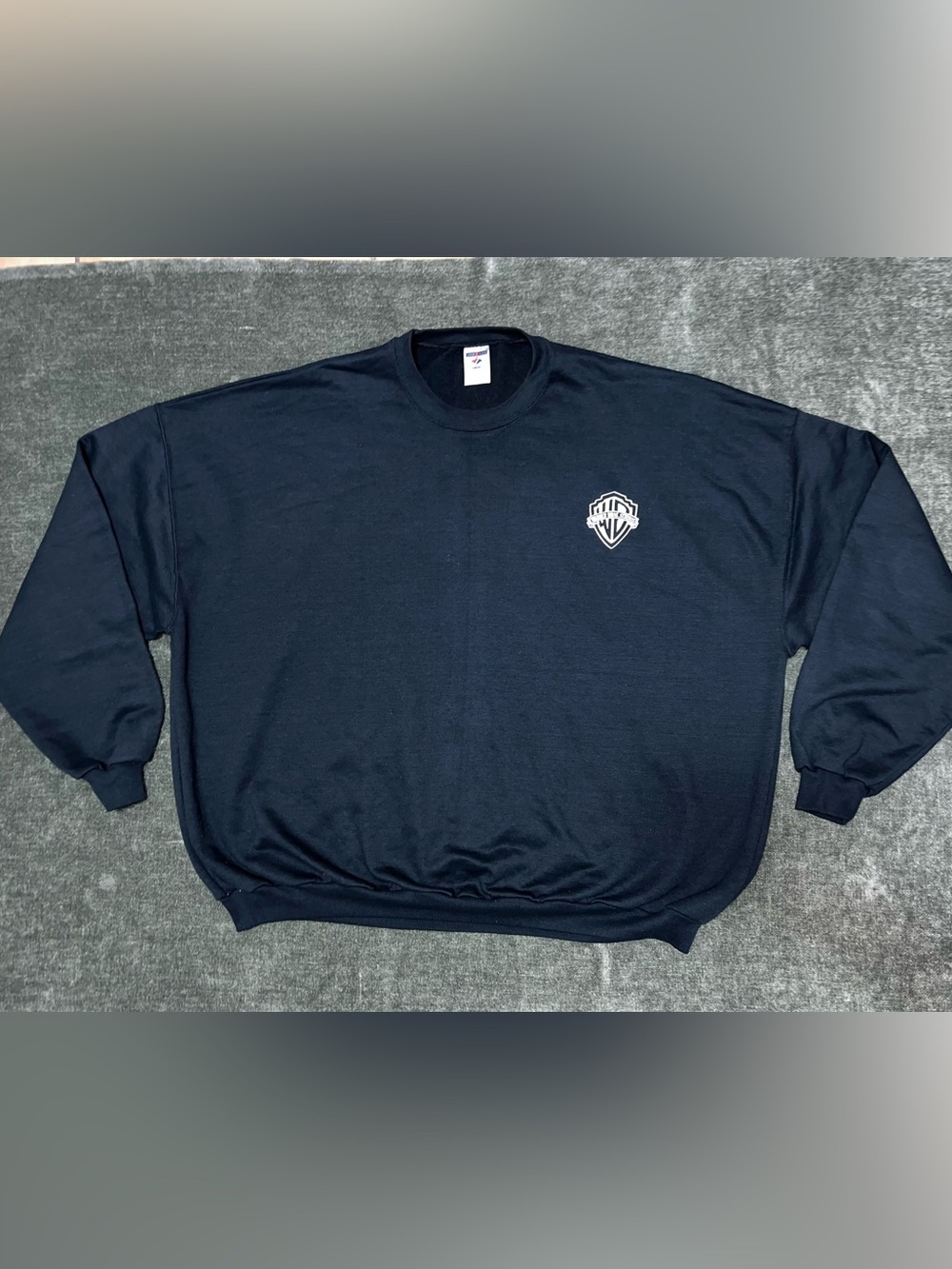 Jerzees Navy Crewneck Sweatshirt with White WB Logo